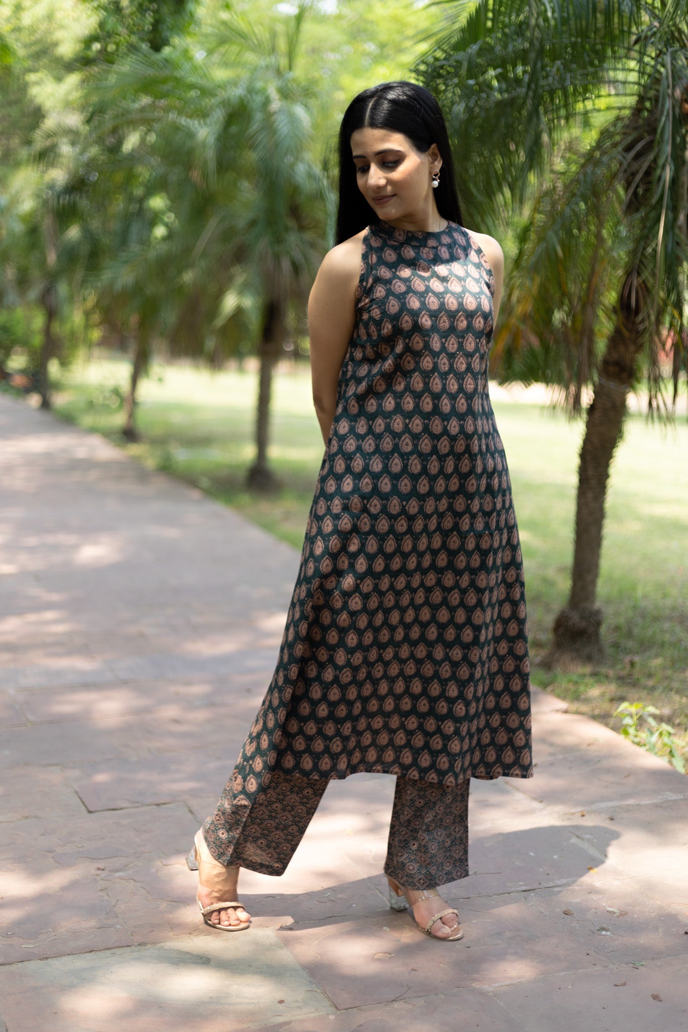 100% pure cotton Ajrak Print Pure Cotton Halter Neck Set
