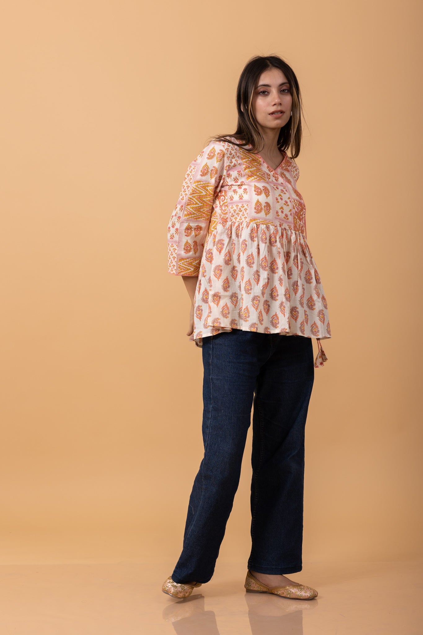 Anghrakha style 100% Cotton Short Kurti