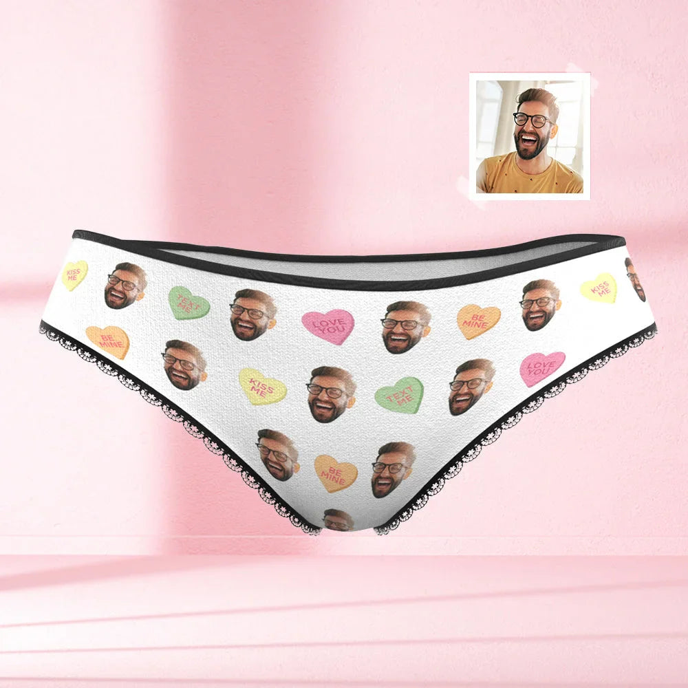 Custom Women's Underwear Shorts Funny Underwear for Her Valentine Day gift for her. D09
