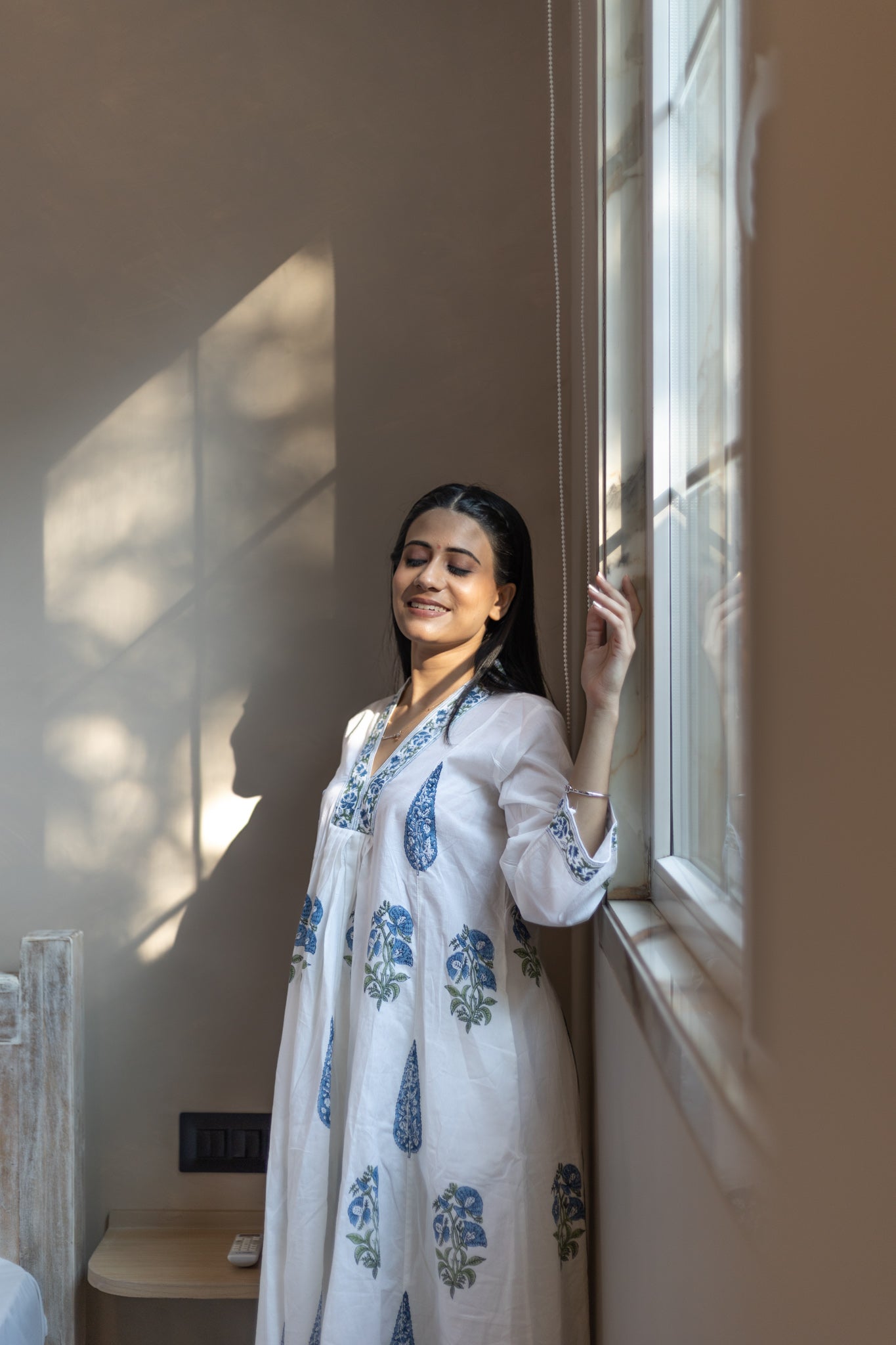 100% Cotton Hand Block Printed Sundress - skylar