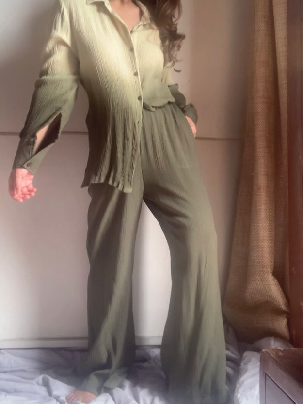 Organic Cotton Teal And Sea Green SAND SET - Lounge Wear Airport Coord Set
