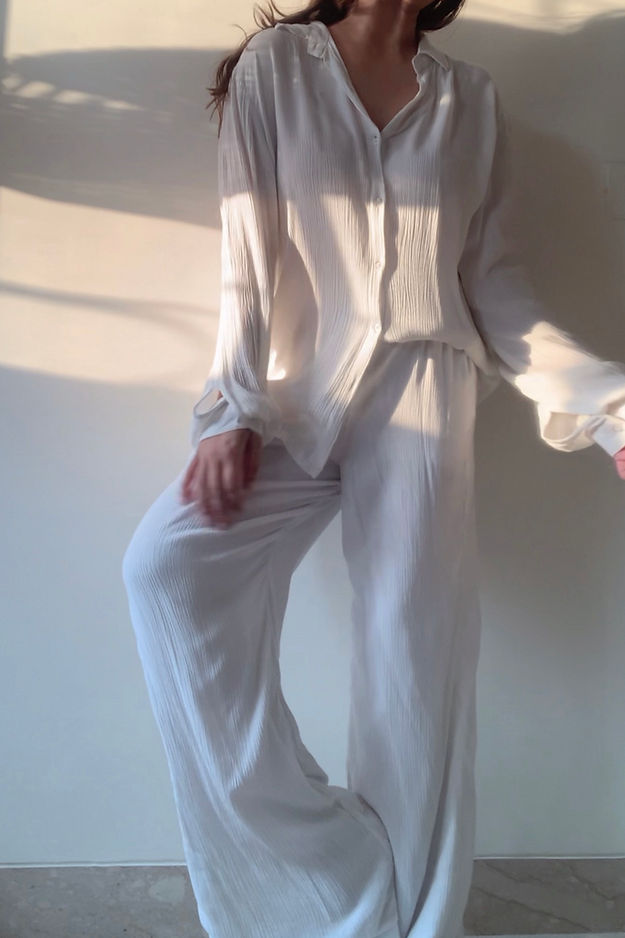 Organic Cotton White Sand Set - Lounge Wear Airport Coord Set