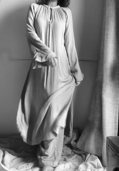The Mira Set : Tie Dye Light Pink Long Kurta and pant