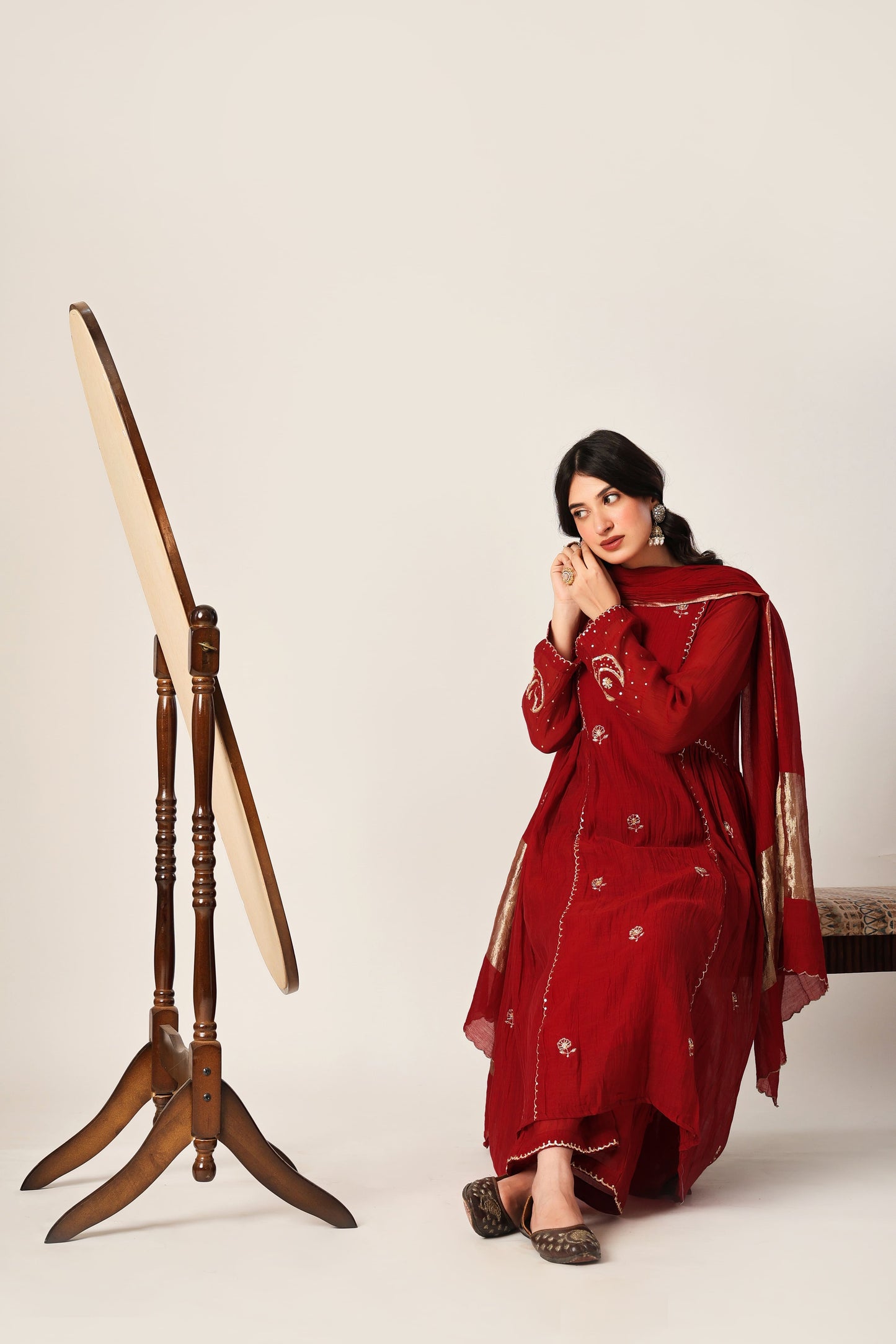 Mulchanderi Chand Kali Suit - Purple