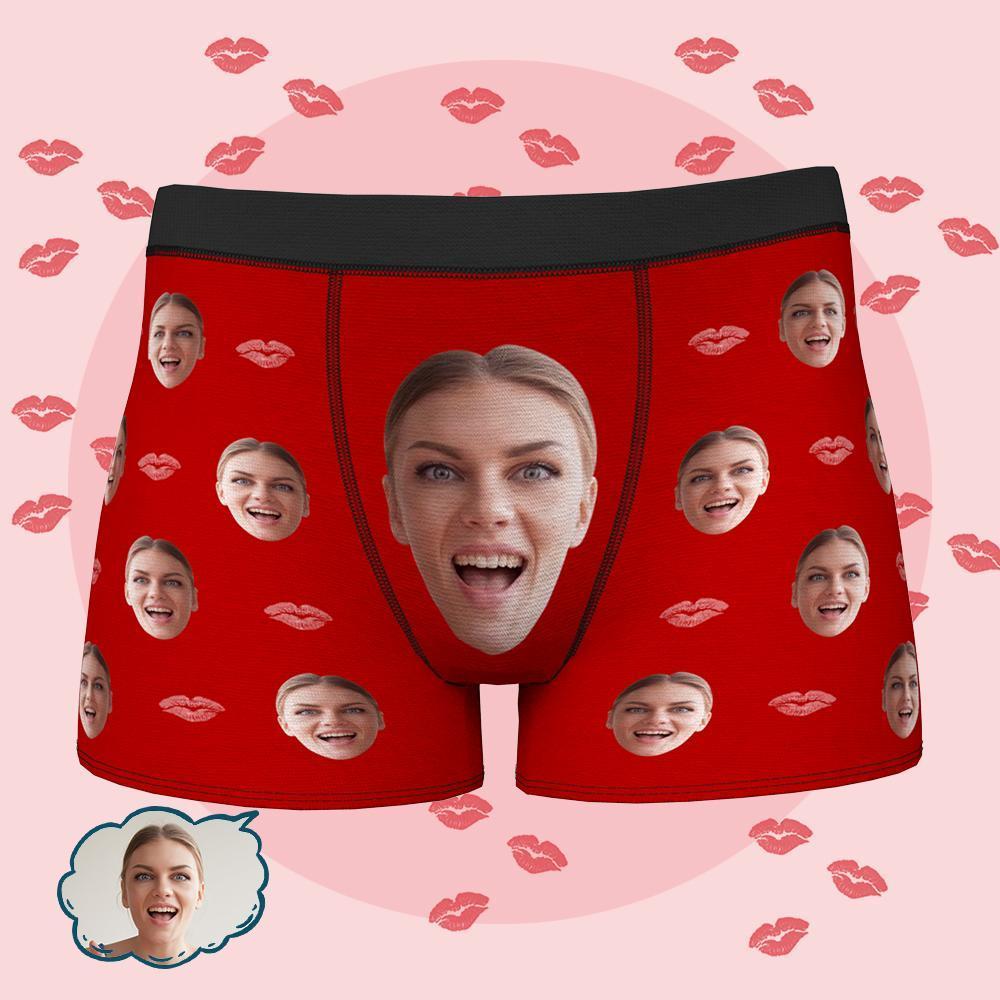 Personalised Funny Face Custom Boxers Gift for him Underwears with Multi Face Photo D17