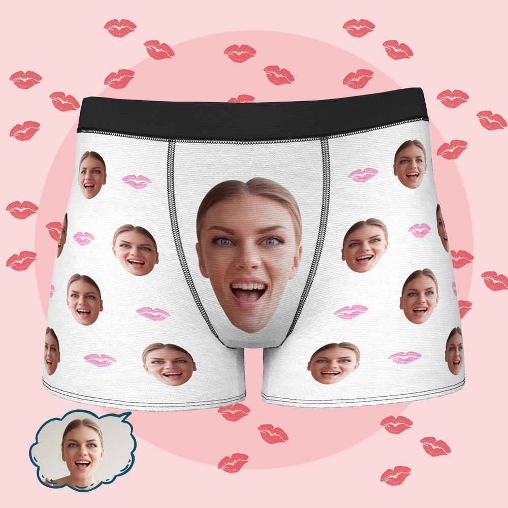 Personalised Funny Face Custom Boxers Gift for him Underwears with Multi Face Photo D17