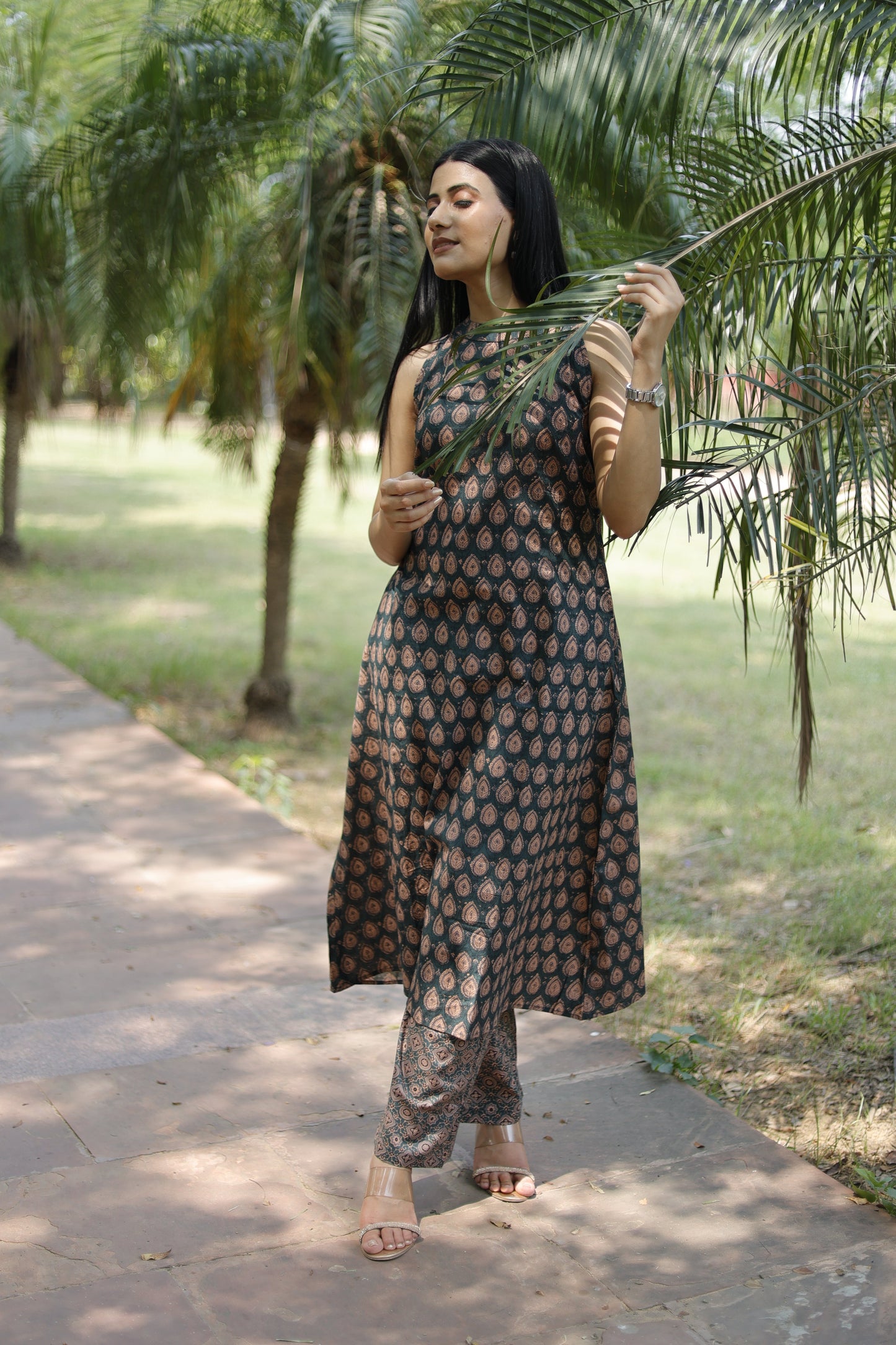 100% pure cotton Ajrak Print Pure Cotton Halter Neck Set