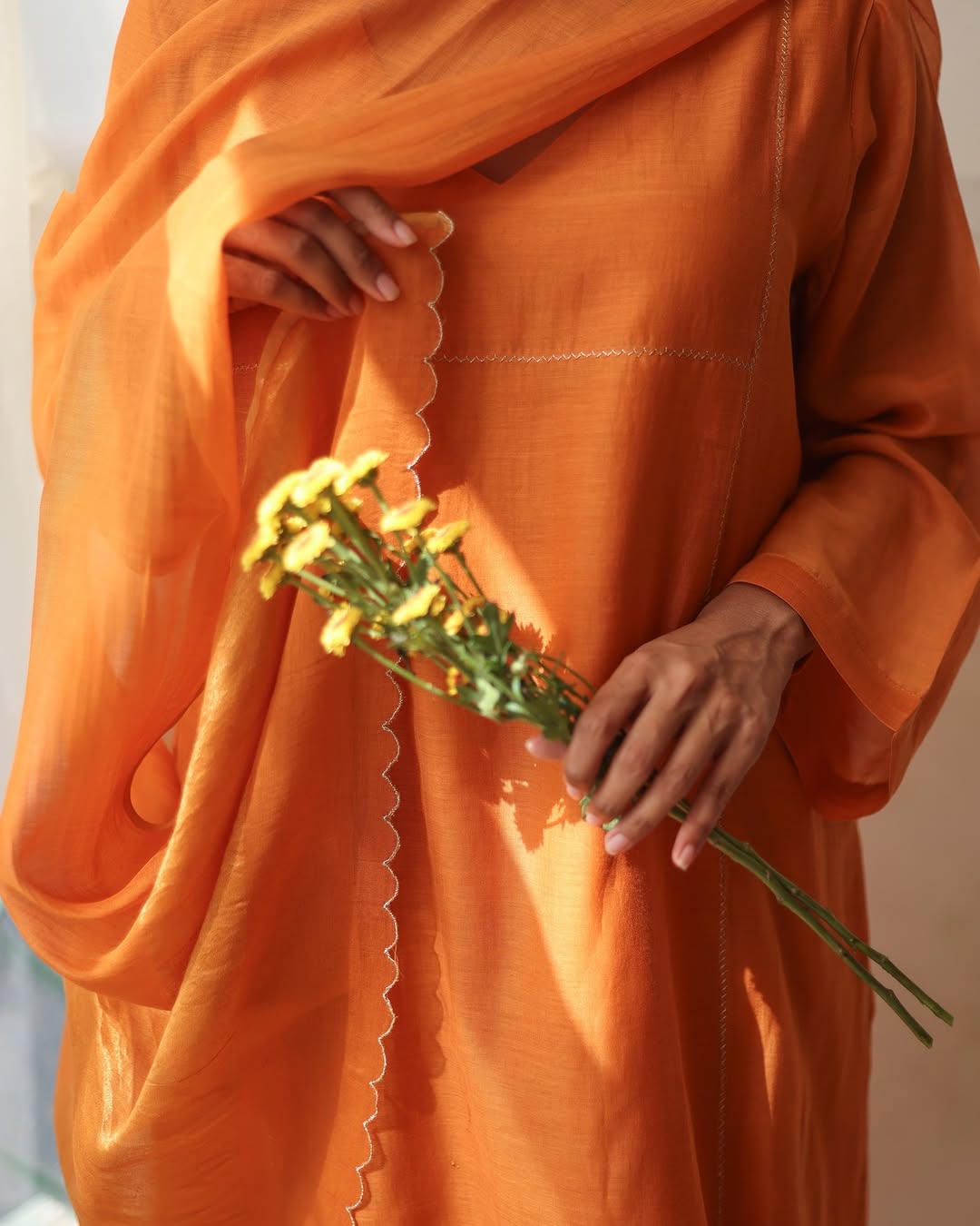 Orange Basic Kurta Set