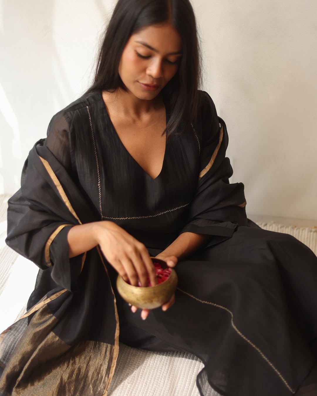 Black Basic Kurta Set