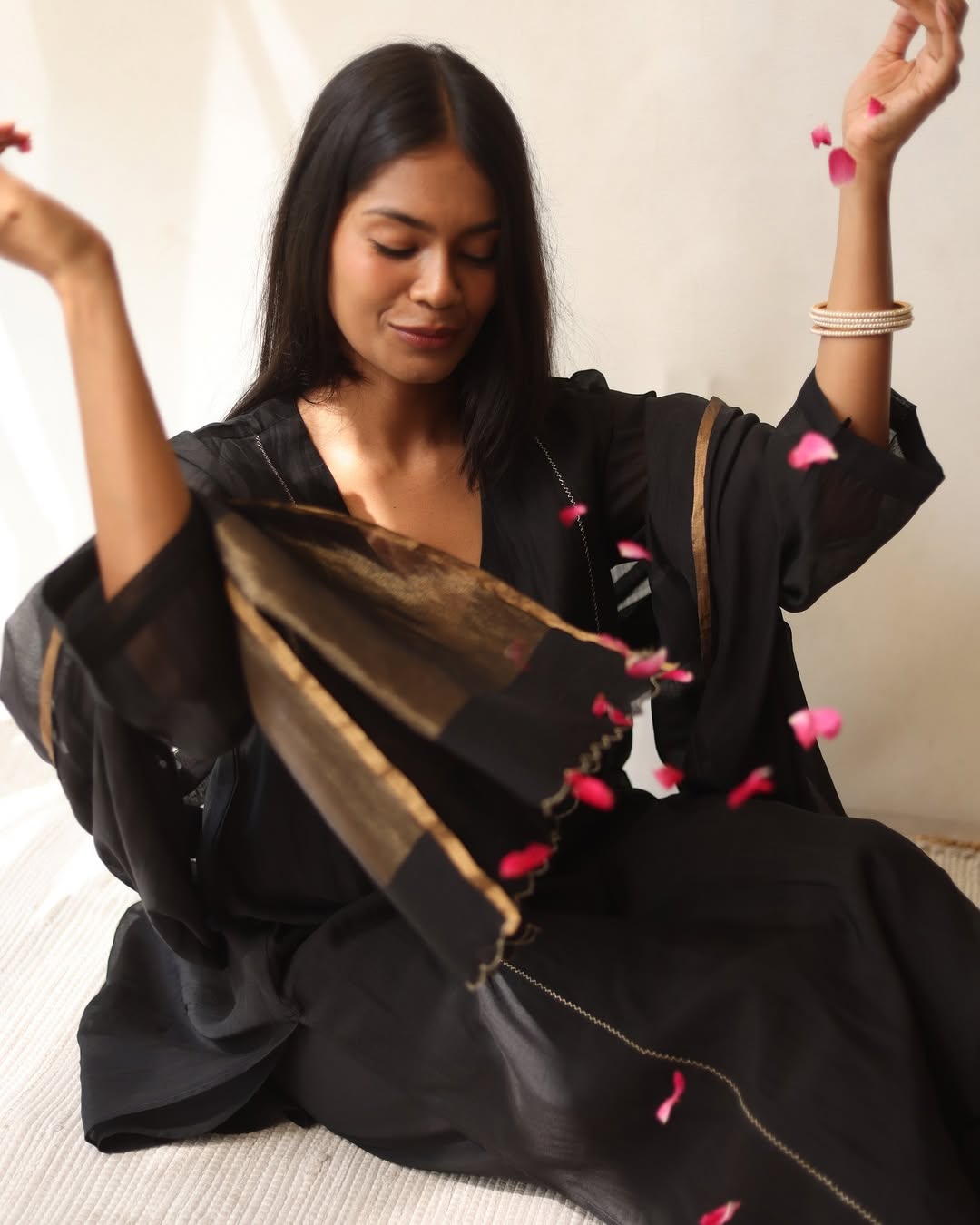 Black Basic Kurta Set