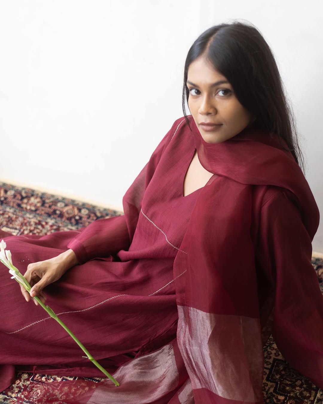 Burgundy Basic 3 Piece Kurta Set