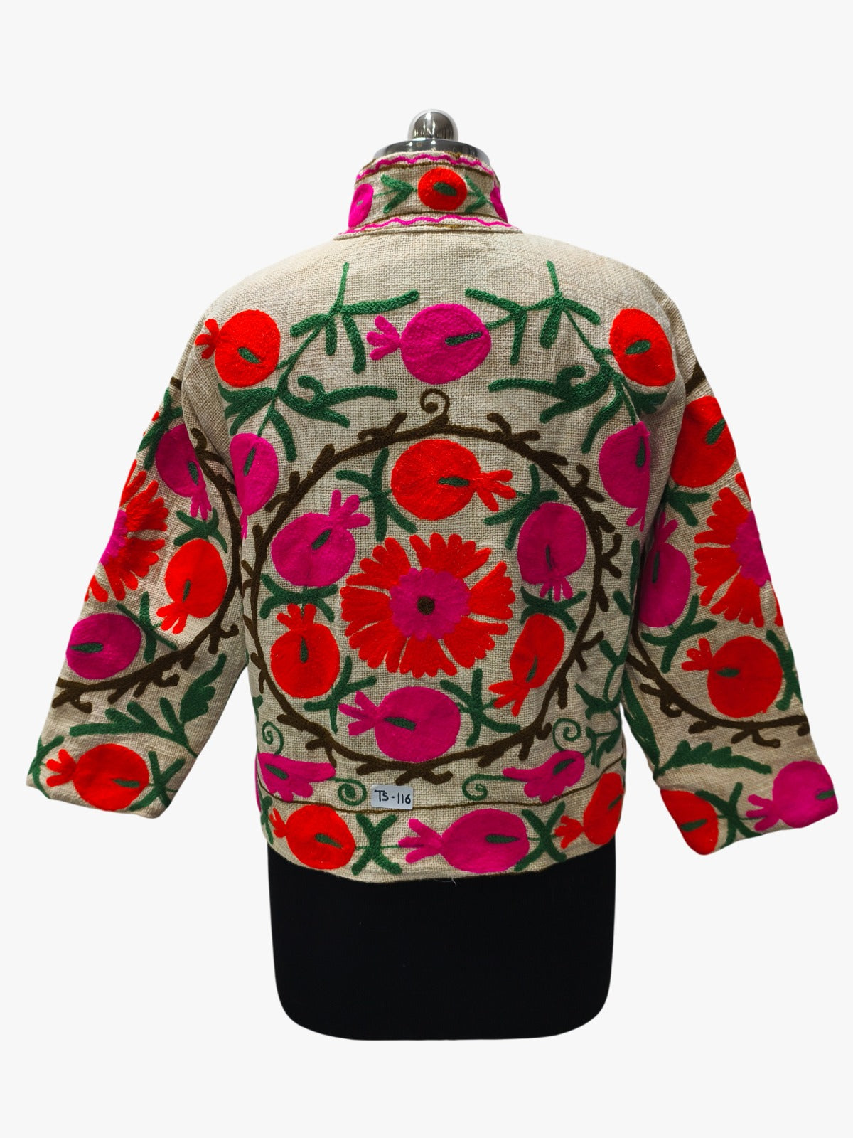 Beige Floral Embroidery Suzani TNT Jacket