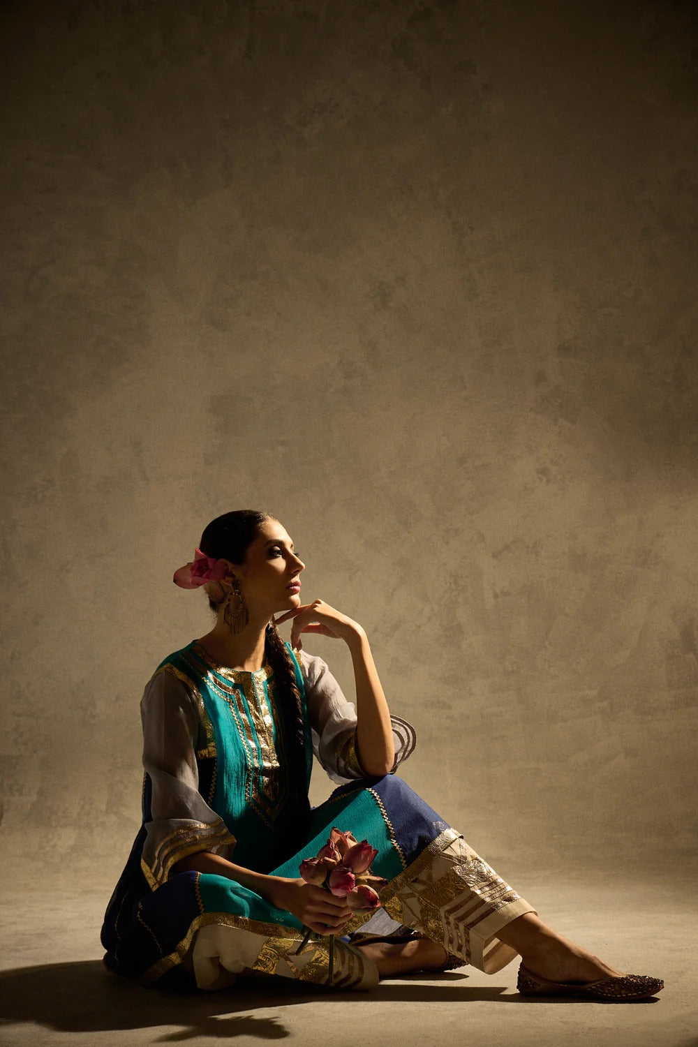 Gota Set and Farsi Salwar -Blue