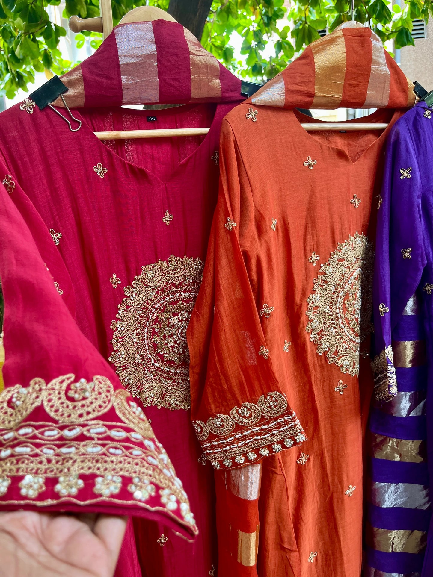 Khwab Premium Mul Chanderi Suit- Dupatta - PINK