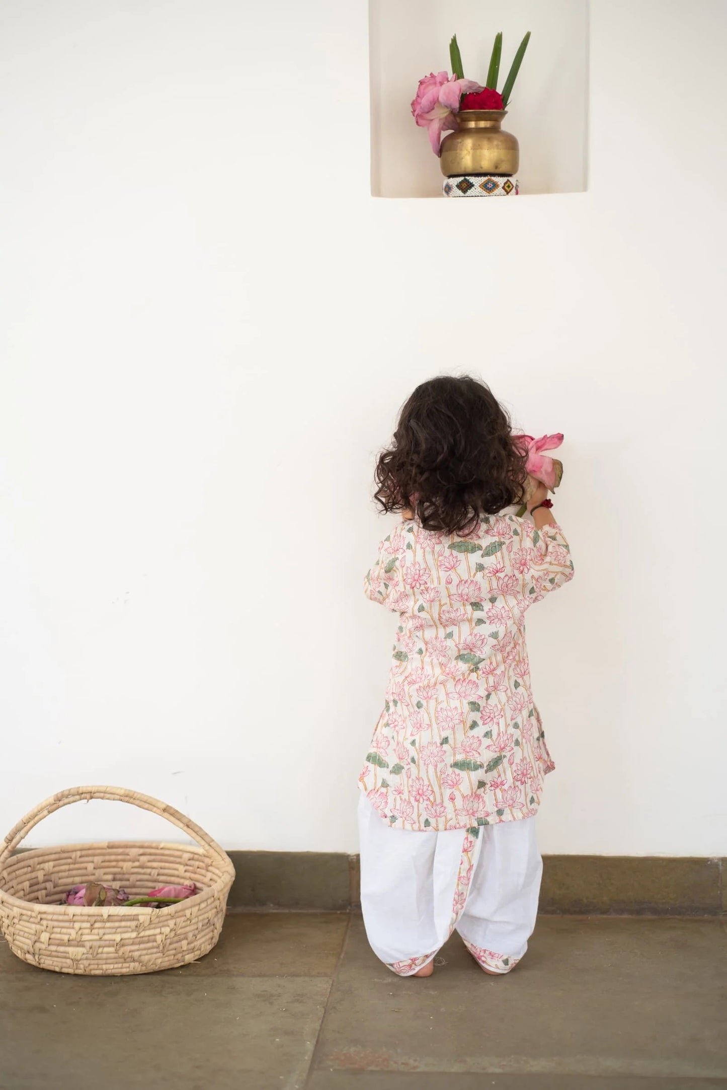 Organic Cotton Lotus Dreamy Kurta dhoti Set
