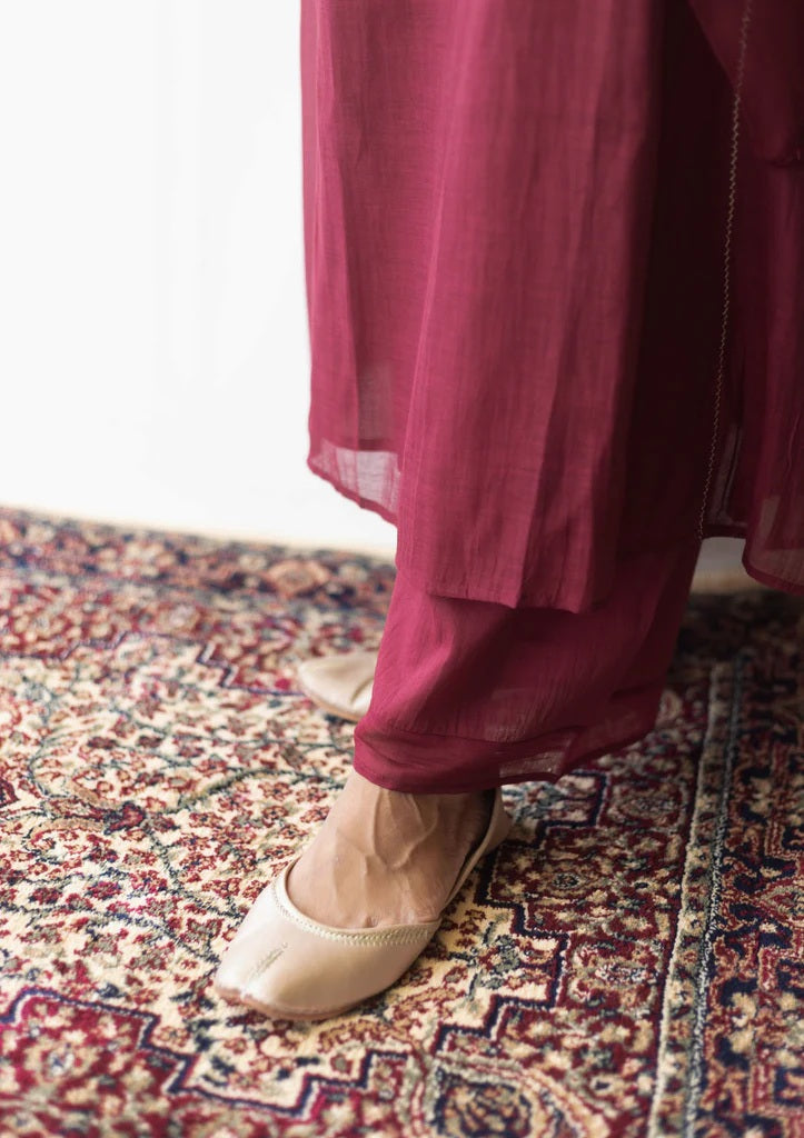 Burgundy Basic 3 Piece Kurta Set