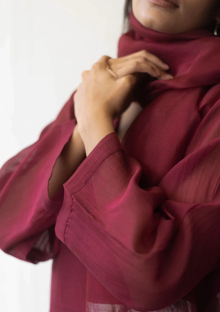Burgundy Basic 3 Piece Kurta Set