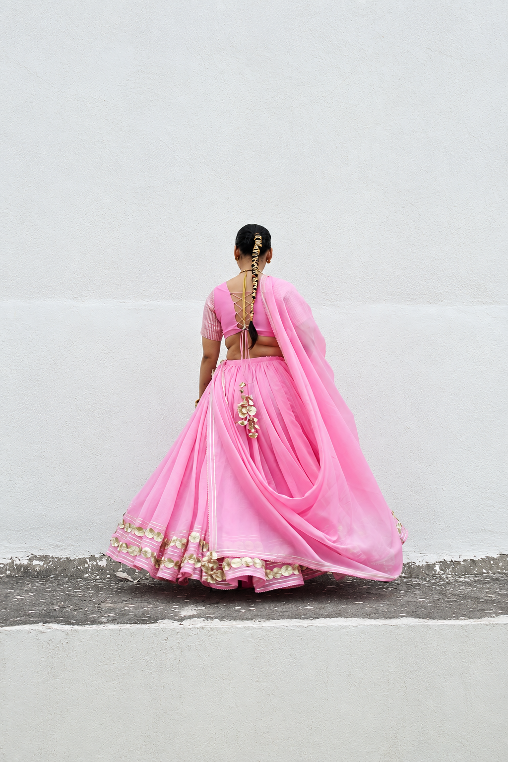 Gota work Lehnga-Blouse with dupatta- MEENA COLLECTION