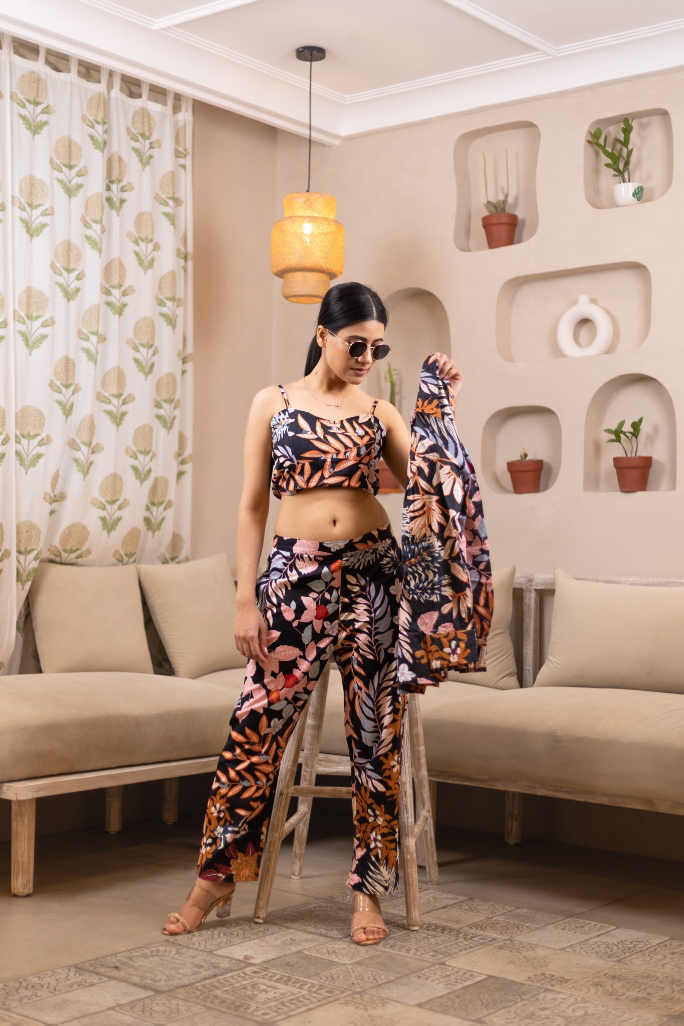 100% pure cotton 3 piece Night Forest Floral Vordset