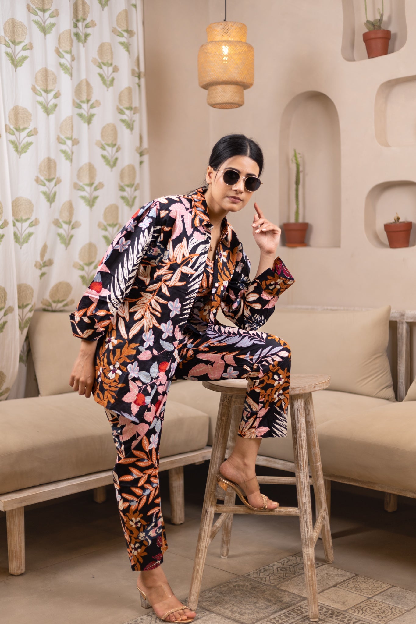 100% pure cotton 3 piece Night Forest Floral Vordset
