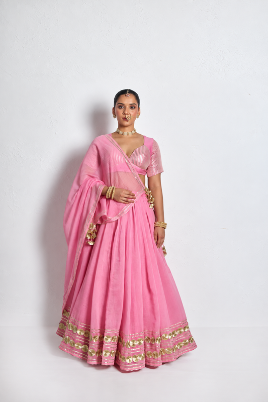 Gota work Lehnga-Blouse with dupatta- MEENA COLLECTION