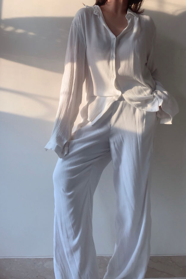 Organic Cotton White Sand  Set - Lounge Wear Airport Coord Set