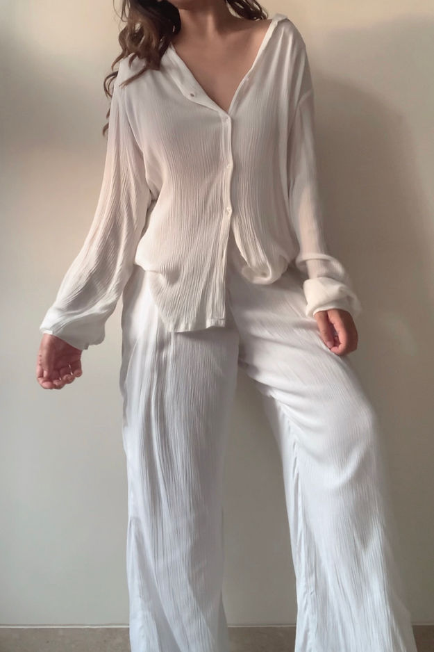 Organic Cotton White Sand  Set - Lounge Wear Airport Coord Set