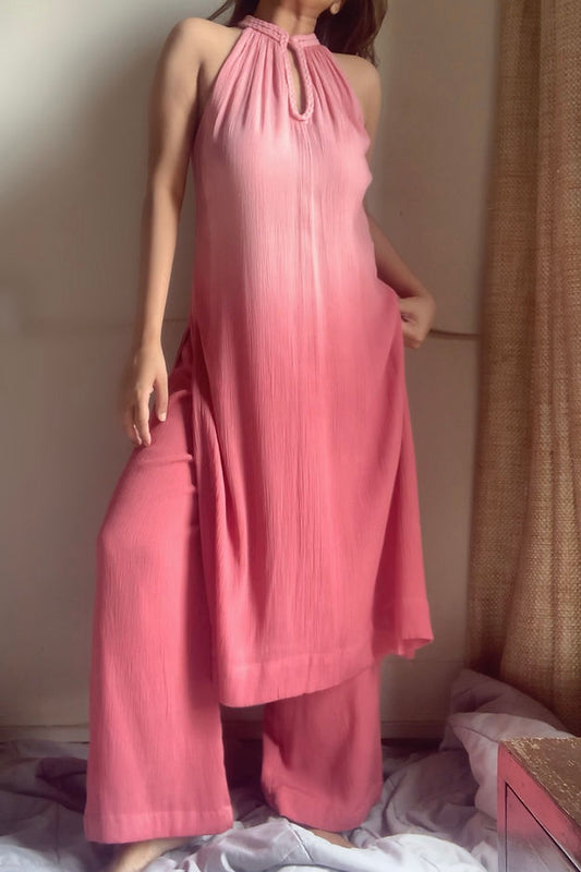 The Mira Set : Tie Dye Long Kurta and pant Organic Cotton Coord Set