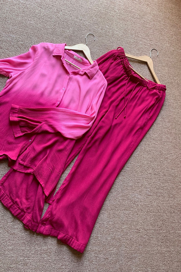 Organic Cotton Fuschia Sand  Set - Lounge Wear Airport Coord Set