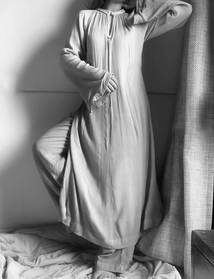 The Mira Set : Tie Dye Light Pink Long Kurta and pant
