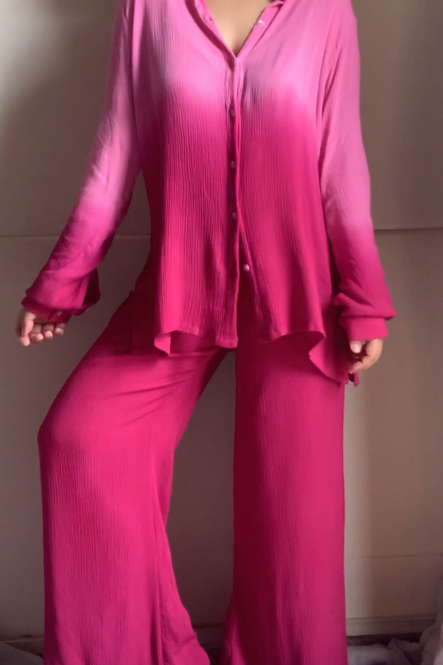 Organic Cotton Fuschia Sand  Set - Lounge Wear Airport Coord Set
