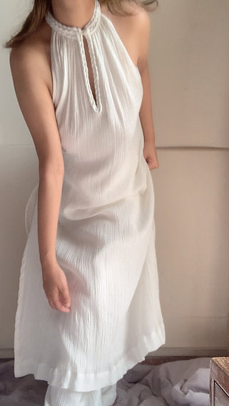 The Mira Set : White Long Kurta and pant