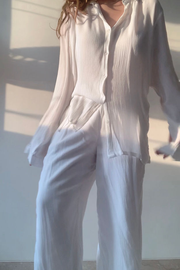 Organic Cotton White Sand  Set - Lounge Wear Airport Coord Set