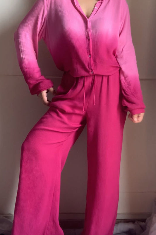 Organic Cotton Fuschia Sand  Set - Lounge Wear Airport Coord Set