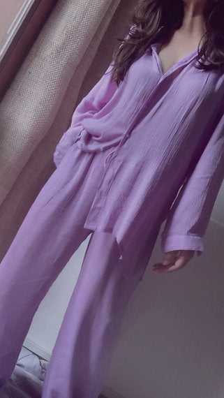 LAVENDER SAND SET - Lounge Wear Airport Coord Set