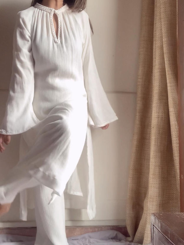 The Mira Set : WHITE Long Kurta and pant