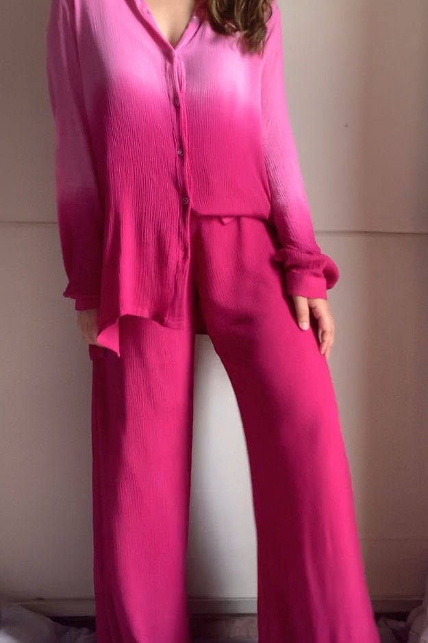 Organic Cotton Fuschia Sand  Set - Lounge Wear Airport Coord Set