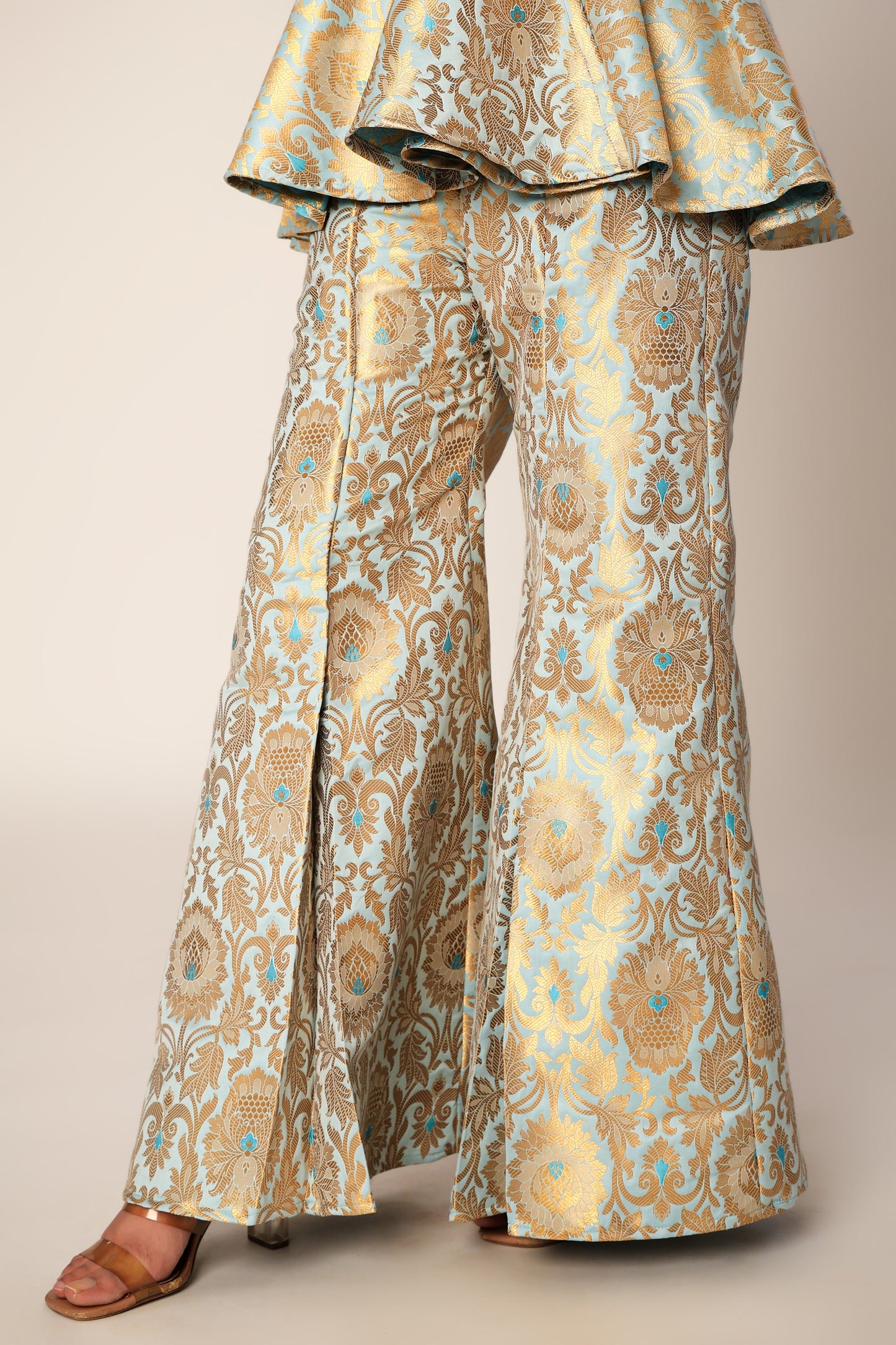 Skylar Banarasi Brocade Kimono Peplum Set