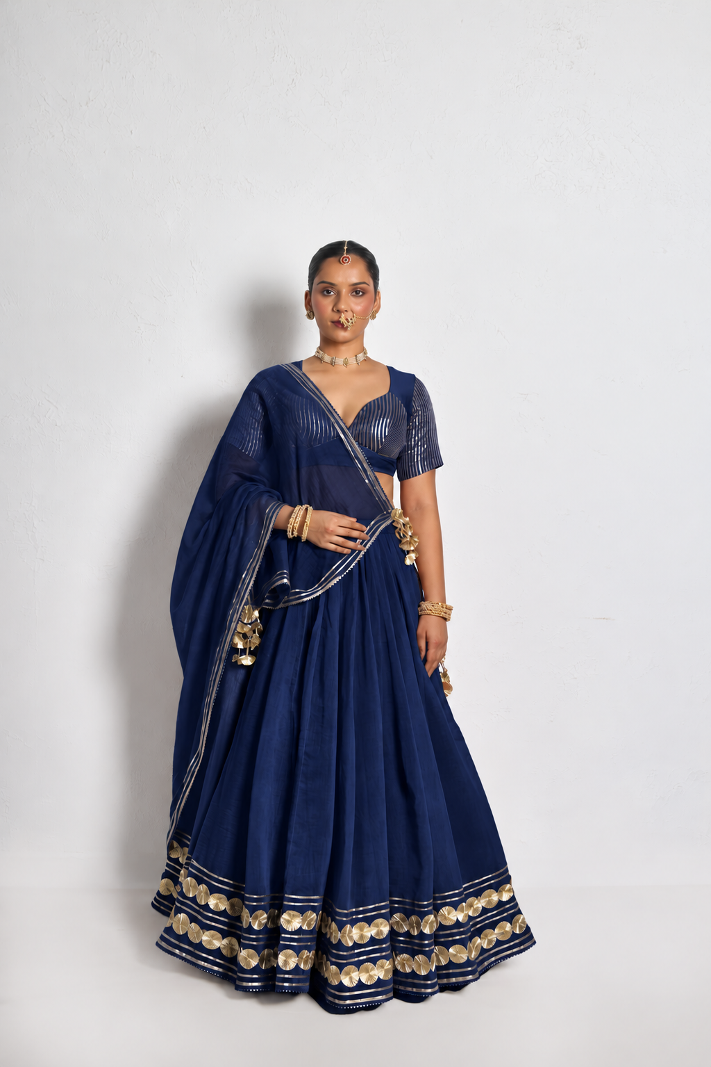 Gota work Lehnga-Blouse with dupatta- MEENA COLLECTION