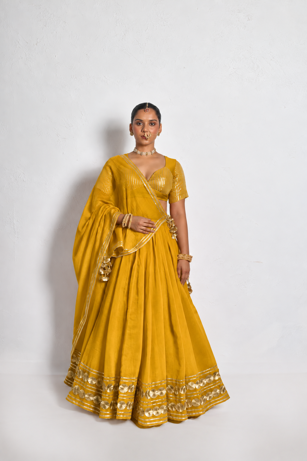 Gota work Lehnga-Blouse with dupatta- MEENA COLLECTION