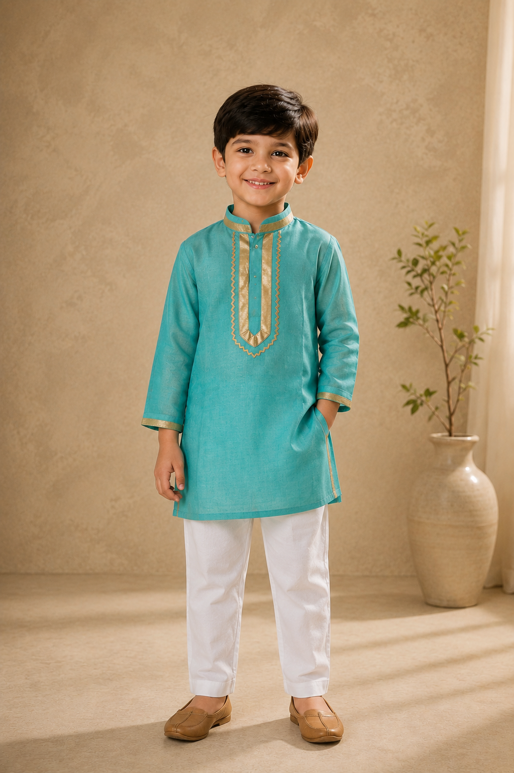 Soft Chanderi Silk Girls kurta and Farsi Salwar- Noor Collection