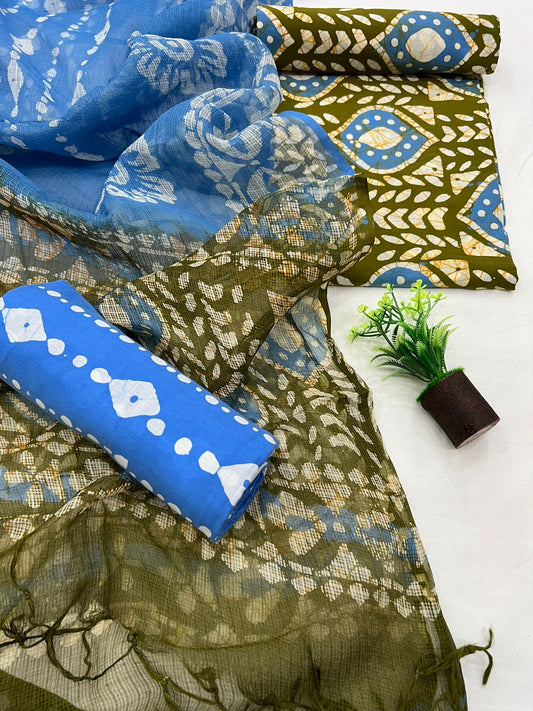 Cotton Suit Set With Kota Doriya Dupatta