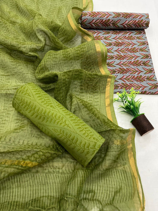 Cotton suit with kota doriya dupatta