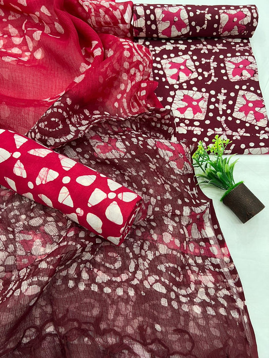 Cotton Suit Set With Kota Doriya Dupatta