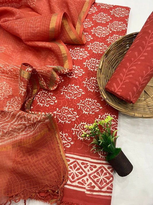 Cotton Suit With Kota Doriya Dupatta