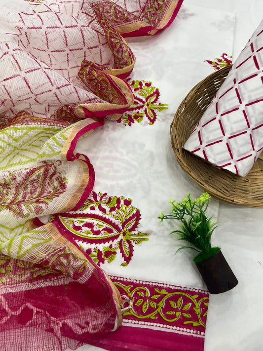 Cotton Suit With Kota Doriya Dupatta