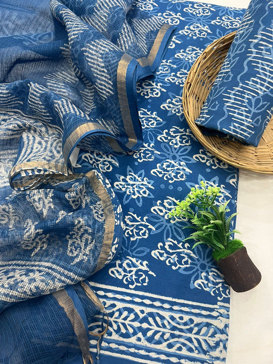 Cotton Suit Set With Kota Doriya Dupatta