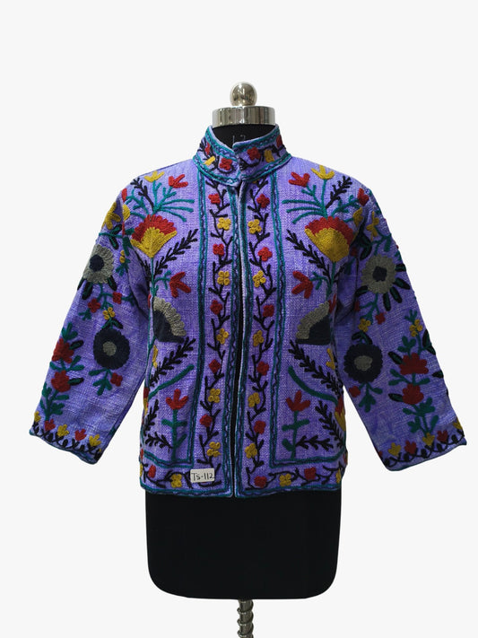 Purple Floral Embroidery Suzani TNT Jacket