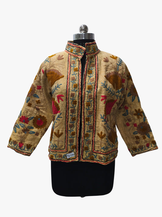 Tan Floral Embroidery Suzani TNT Jacket