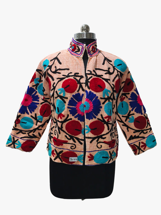Peach Floral Embroidery Suzani TNT Jacket